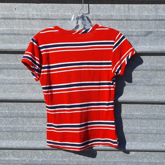 VINTAGE Vneck Striped Stretch Top - Picture 12 of 13
